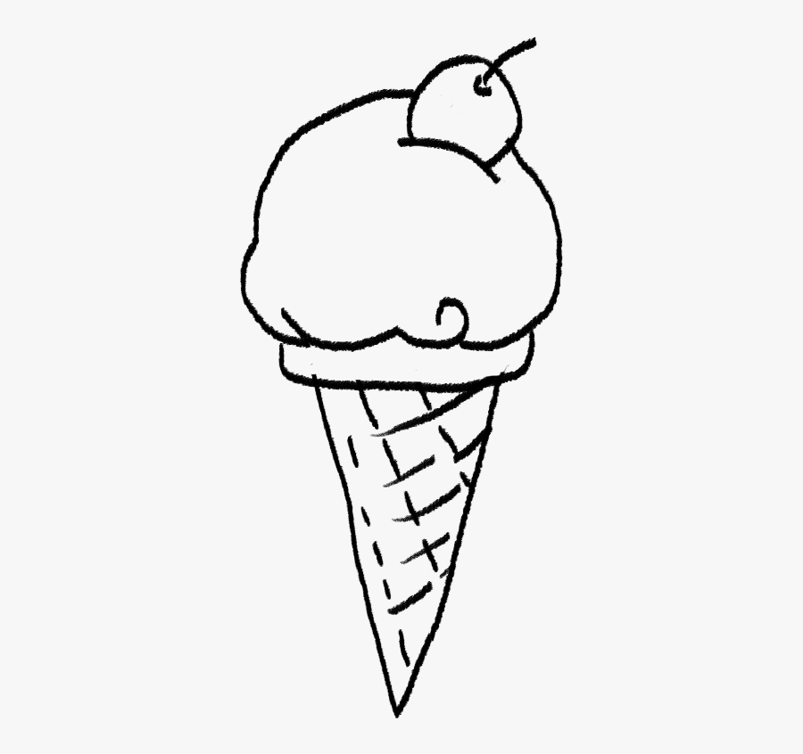 Collection Of Ice - Sketch Of Icecream Cone, Transparent Clipart