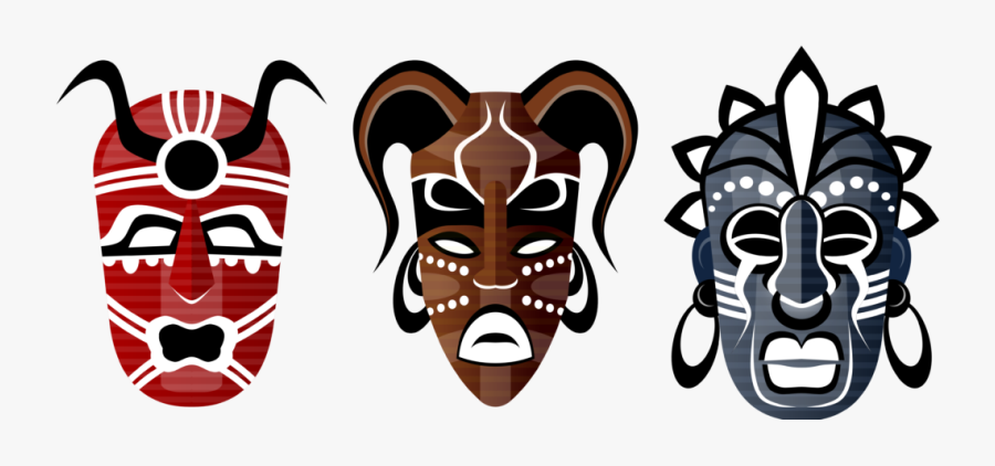 African Tribal Mask Clipart, Transparent Clipart