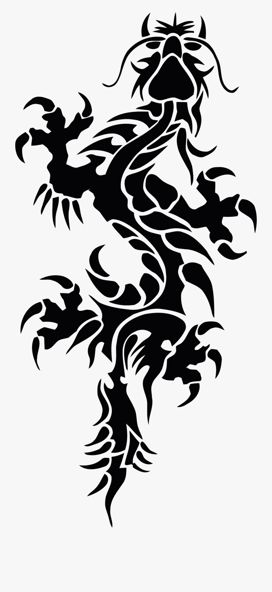 Lizard Clipart Tribal - Dragon Tattoo Sleeve Women, Transparent Clipart