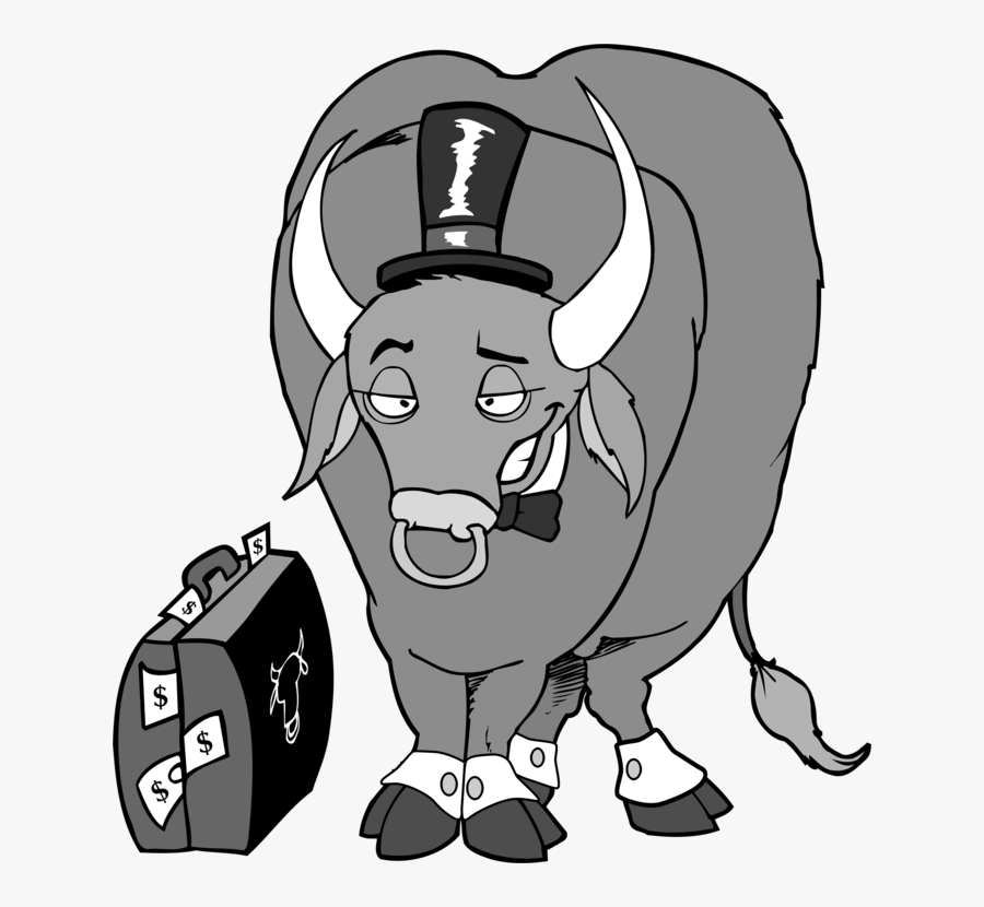 Art,livestock,monochrome Photography - Charging Bull, Transparent Clipart