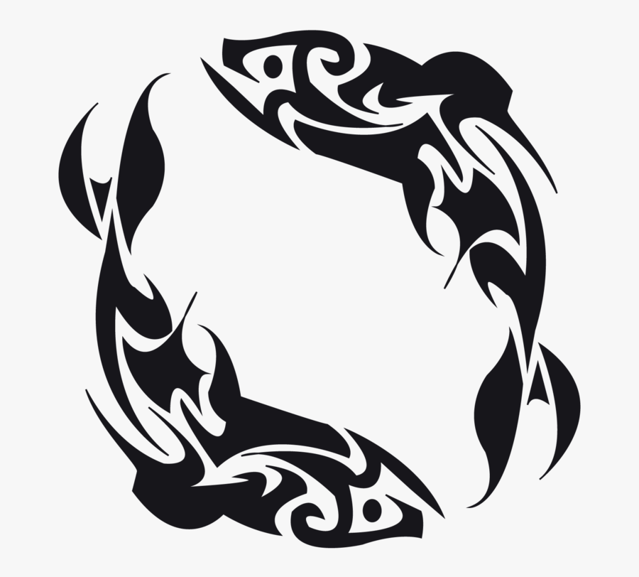 Clip Art Pisces Tribal - Tribal Fish Tattoos Designs, Transparent Clipart