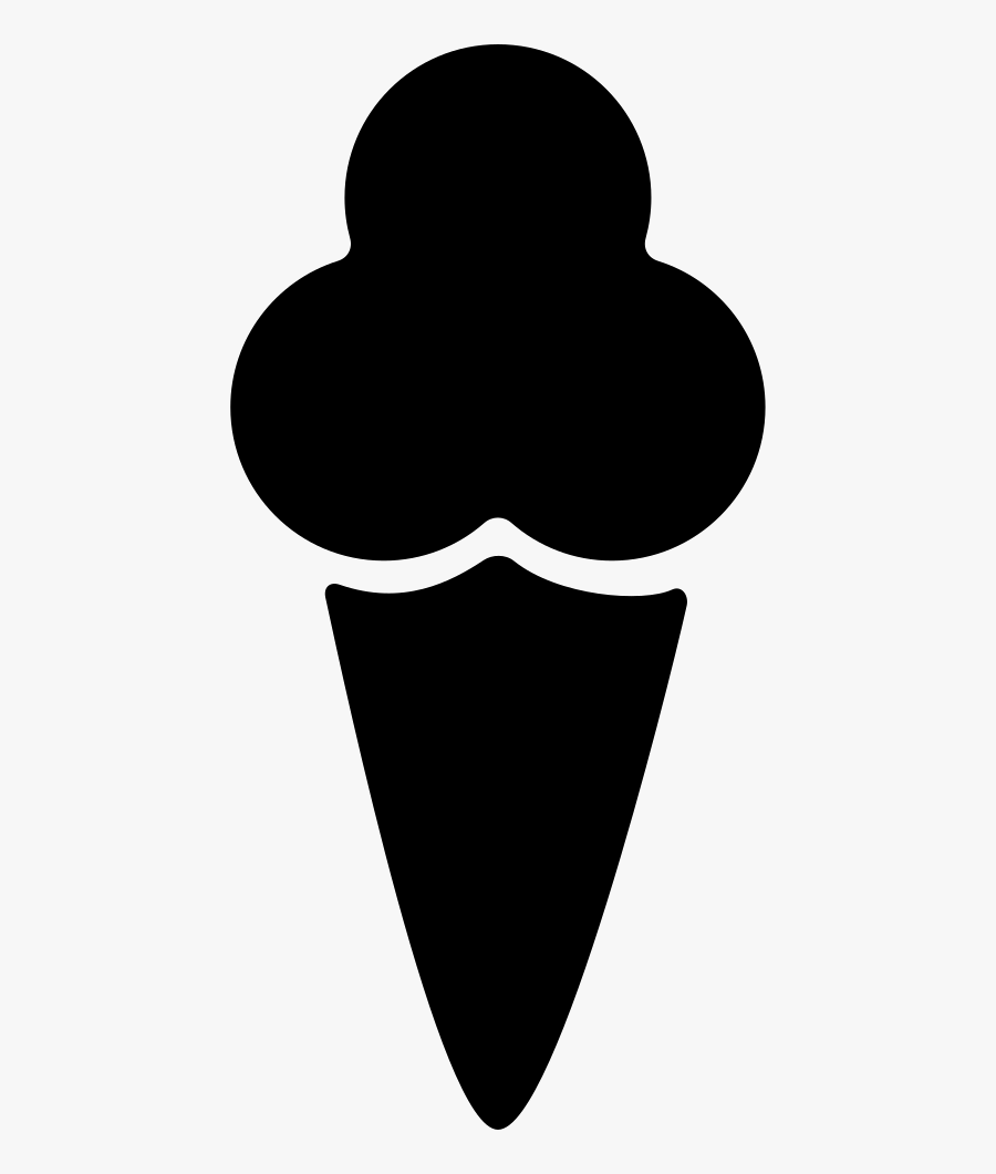 Ice Cream Cone Black Shape - Ice Cream Cone Icon Png, Transparent Clipart