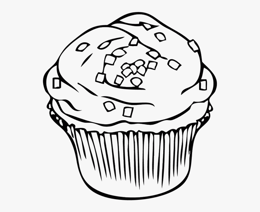 Chocolate Cookie At Getdrawings Clipart Black And White - Cupcake Printable Sprinkles Coloring Page, Transparent Clipart