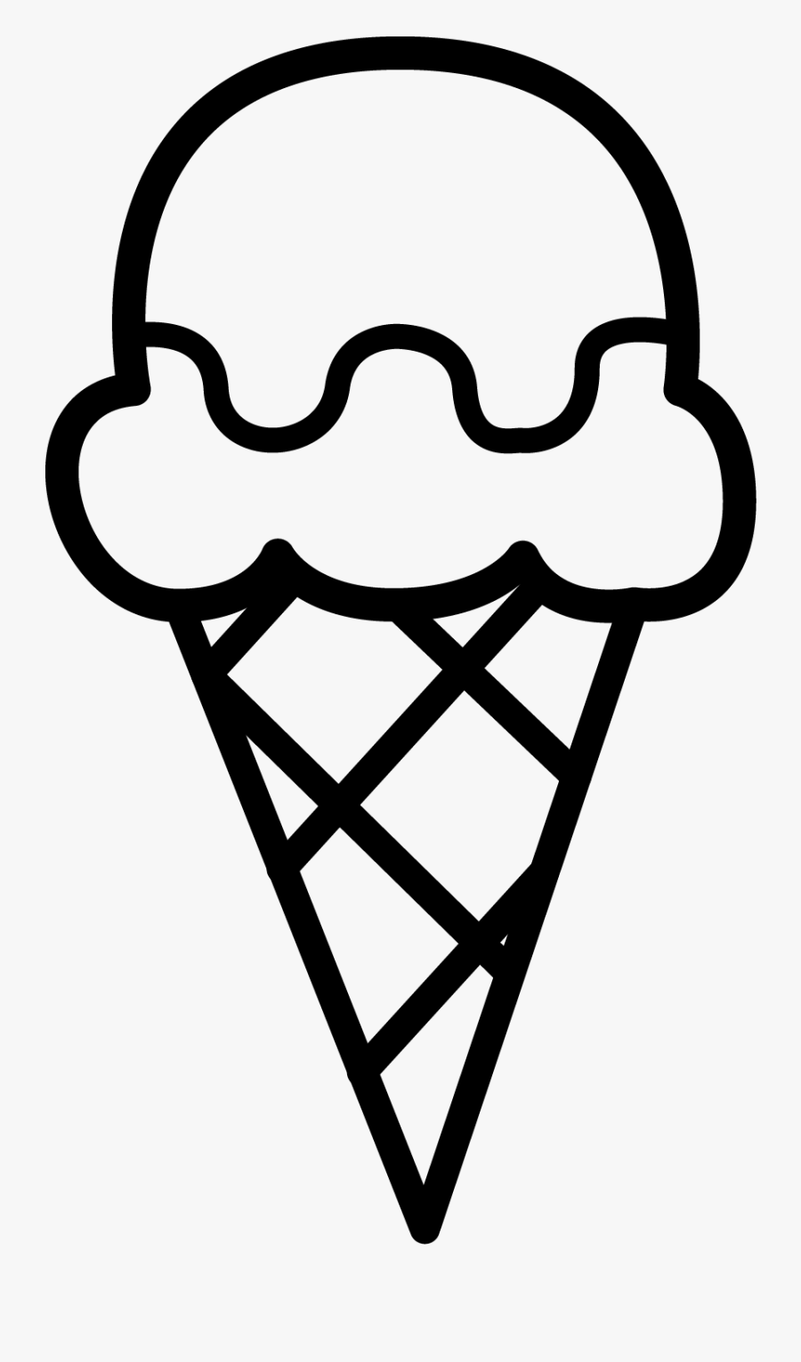 Ice Cream Cone Clipart , Png Download - Ice Cream Cone Clipart Black