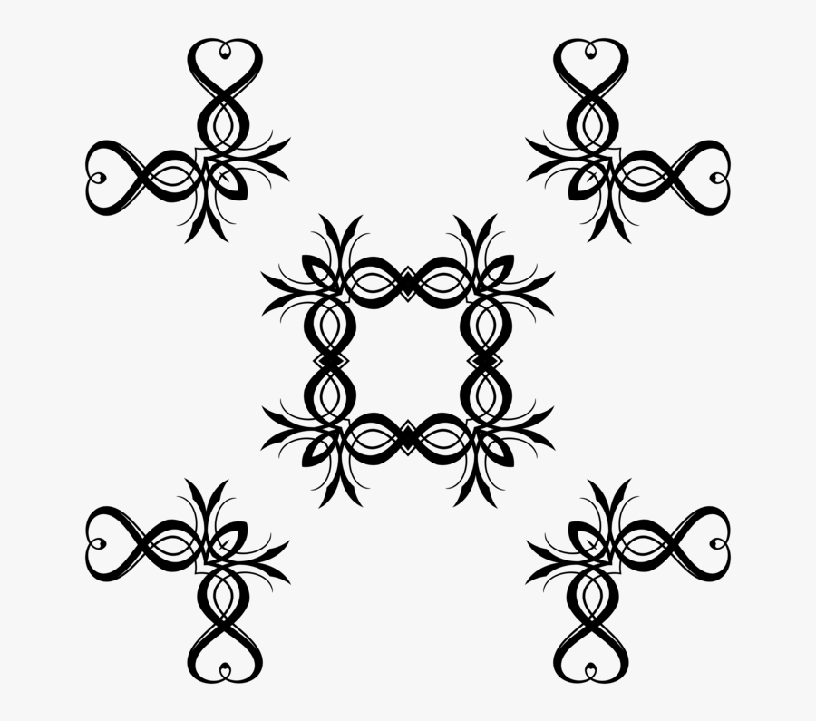 Tribal Frame Cliparts - Snowflakes No Background Black, Transparent Clipart