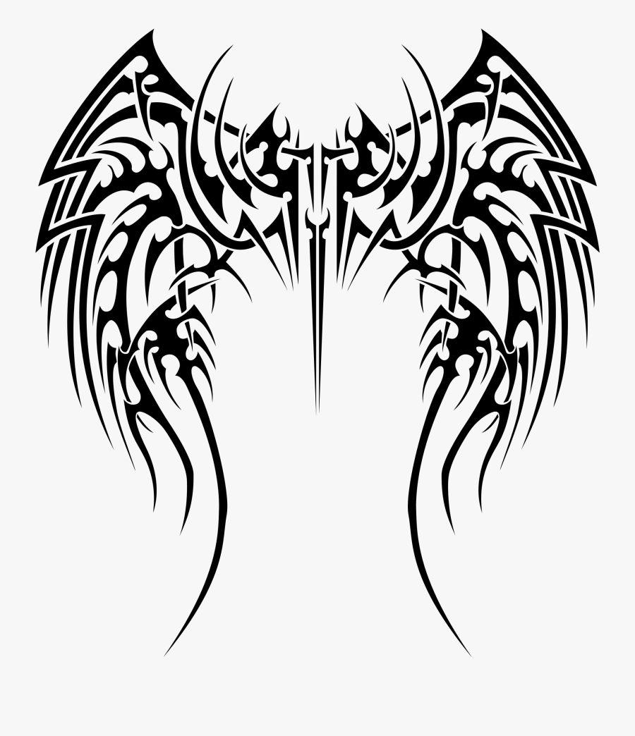 Tribal Tattoo Designs Wings - Tribal Wings Tattoo Designs, Transparent Clipart