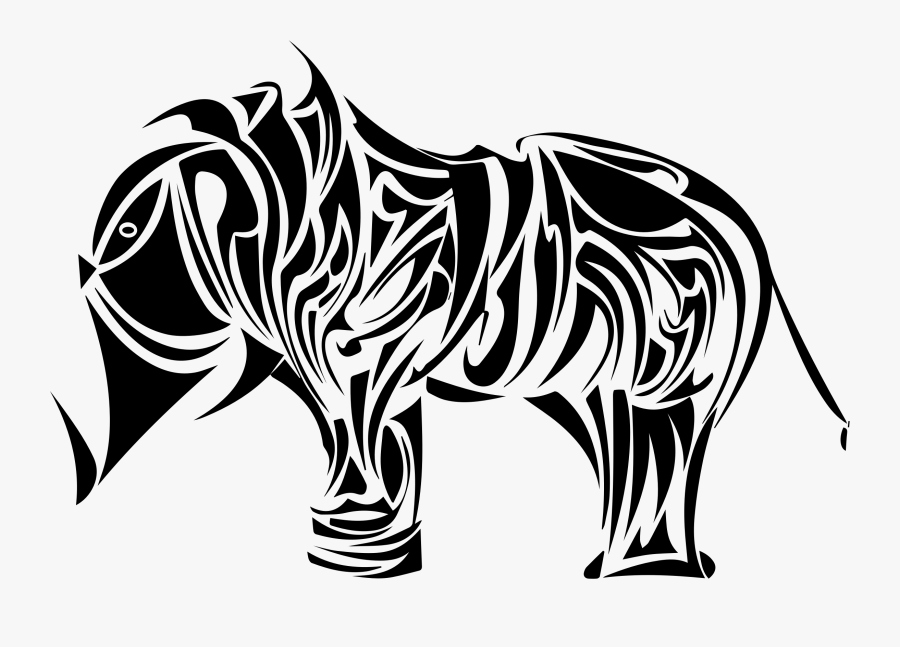 Collection Of Free Elephant Tribal Download On Ui Ex - Elephant Skull Tribal Tattoos, Transparent Clipart