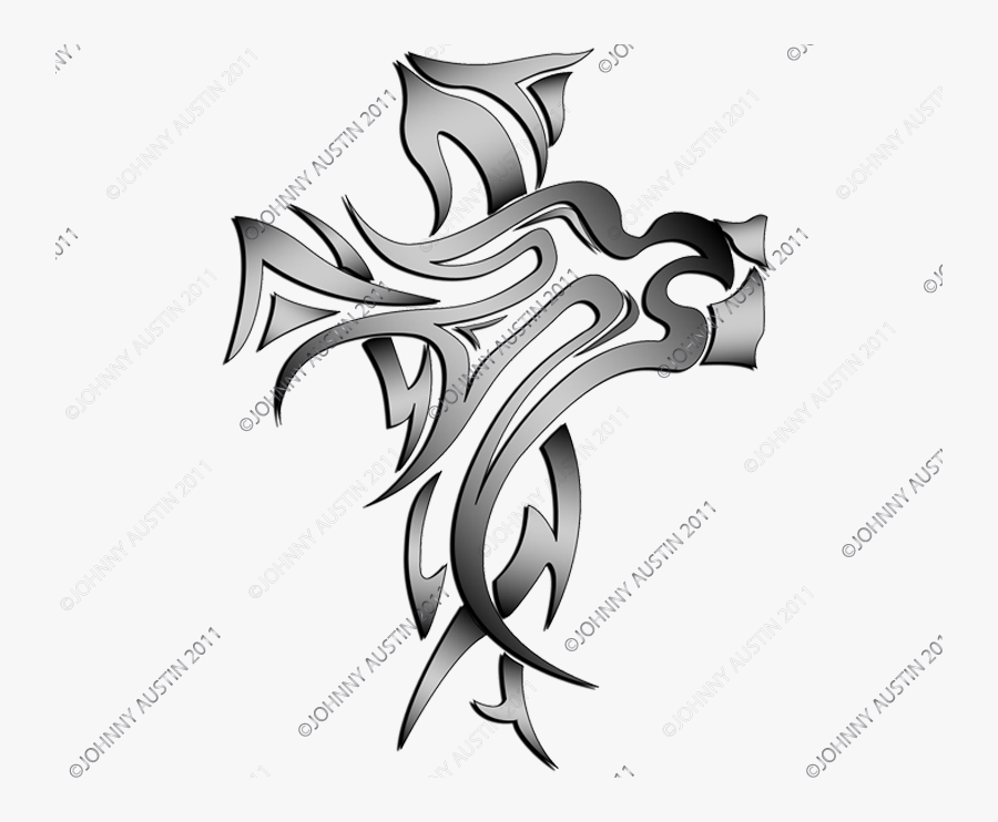 Transparent Tribal Cliparts - Cross And Holy Spirit Tattoo, Transparent Clipart