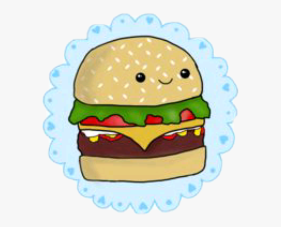 #hamburger #kawaii - Cheeseburger, Transparent Clipart
