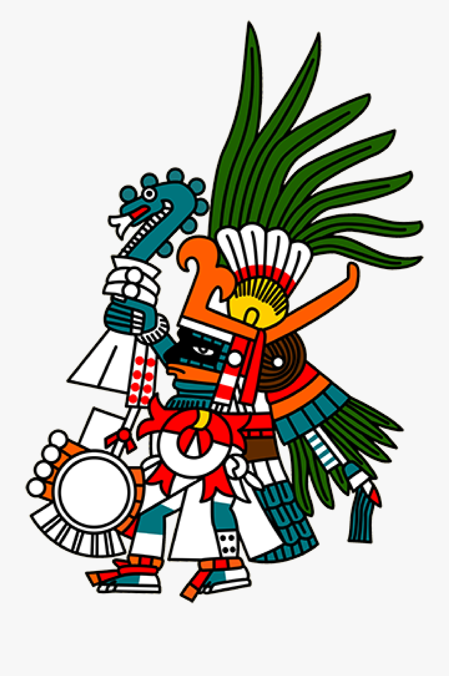 Mexica Aztec Religion Nahuatl God Aztecs Tenochtitlan - Huitzilopochtli Aztec Sun God, Transparent Clipart