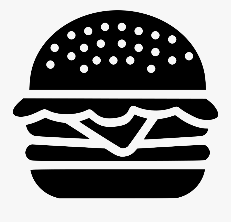 Transparent Cheeseburger Clipart Black And White - Burger Black And White Png, Transparent Clipart