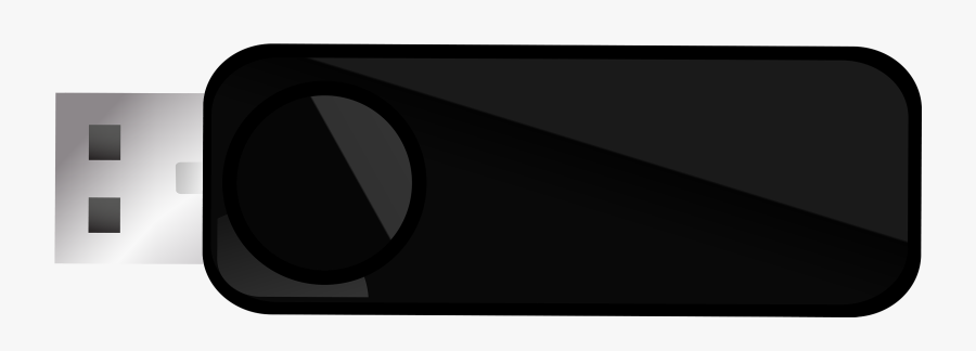 Black Usb Flash Memory - Circle, Transparent Clipart