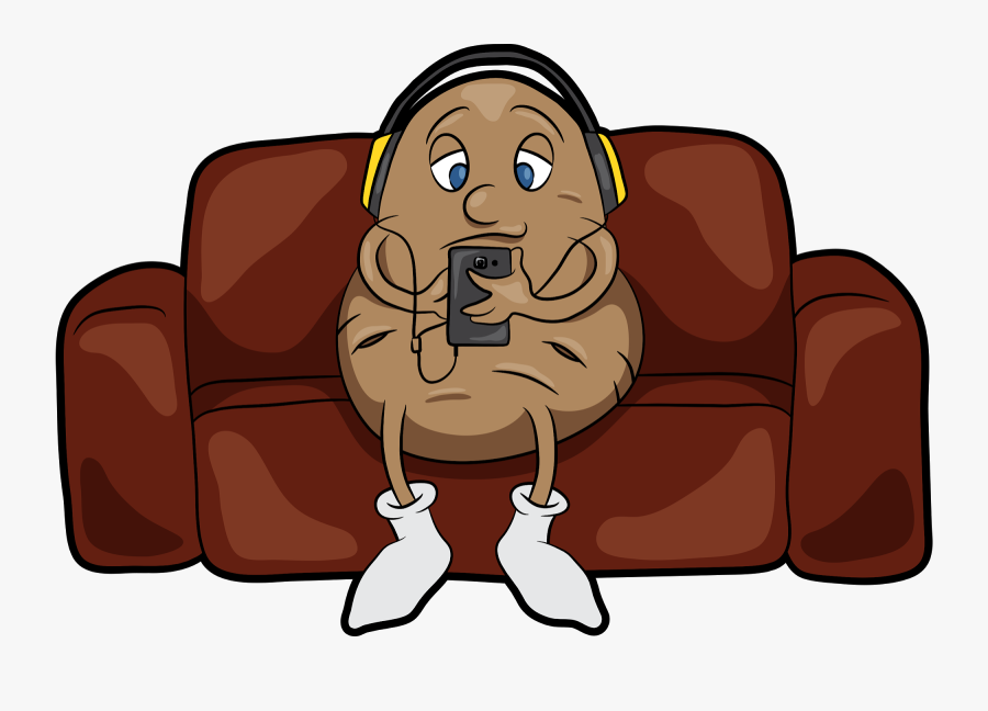 Lazy Clipart Couch Tv - Couch Potato Png, Transparent Clipart