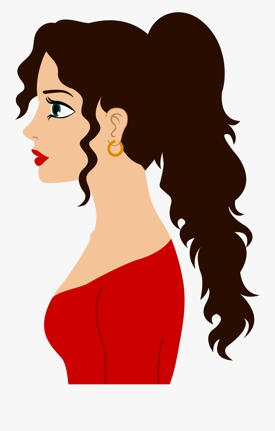 Nerd Clipart Brown Hair Brown Eye - Cartoon Girl With Brown Hair, Transparent Clipart