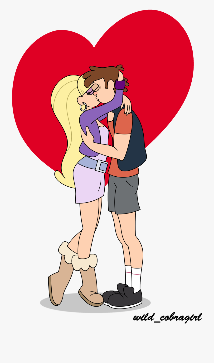 Teen Dipifica Kiss By Wild - Dipper And Pacifica Romance, Transparent Clipart