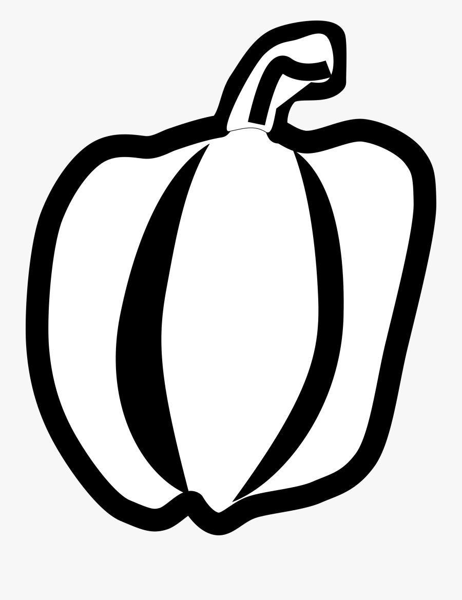 This Free Icons Png Design Of Green Pepper Line Art - Green Vegetables Clipart Black And White, Transparent Clipart