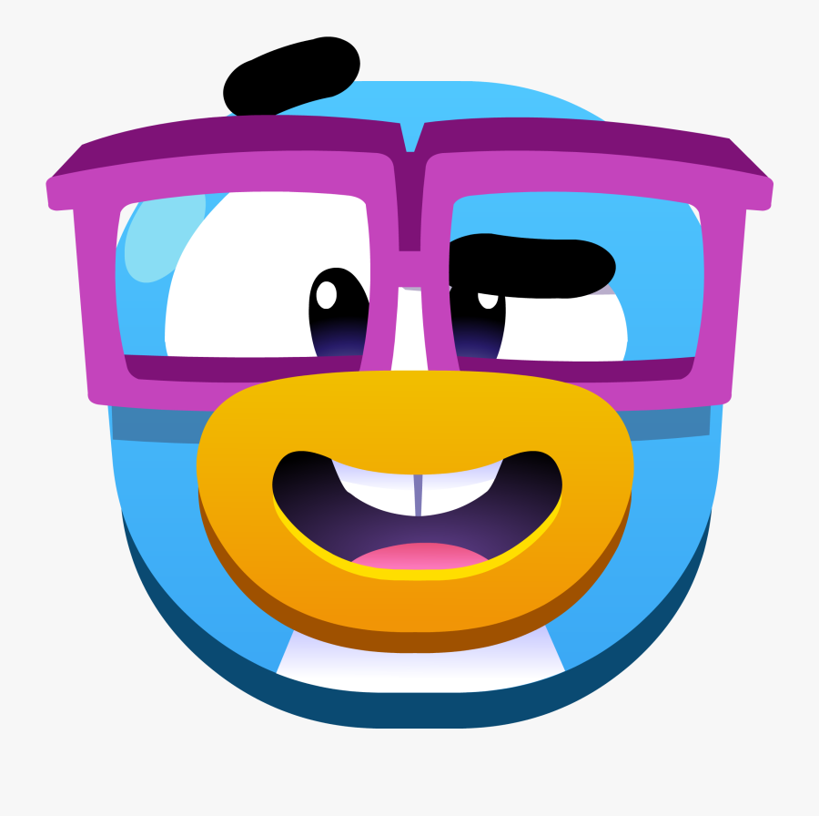 Nerd Clipart Emoji - Emojis De Club Penguin, Transparent Clipart