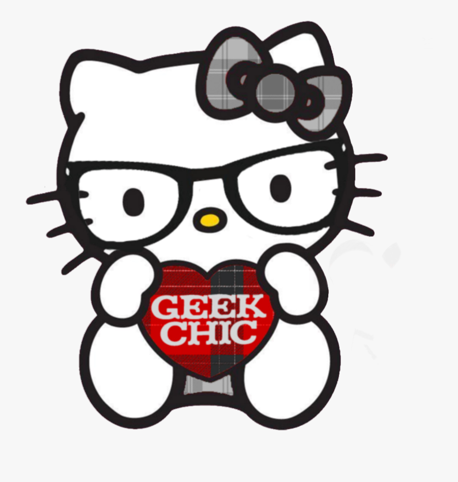 Hello Kitty Pics, Geek Chic, Nerd, Otaku, Geek - Hello Kitty Wearing Glasses, Transparent Clipart