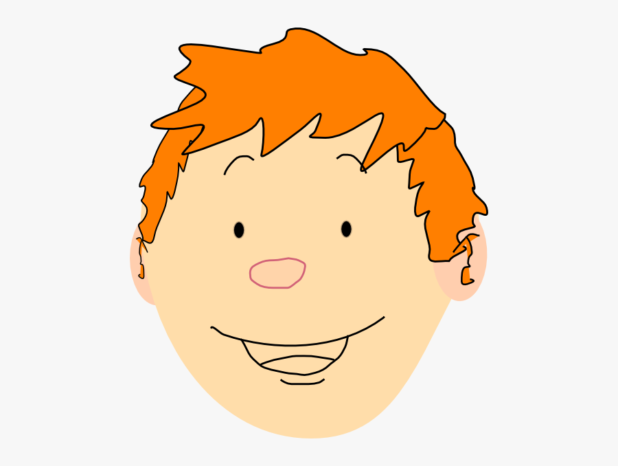 Smiley Faced Boy Clip - Head Body Parts Clipart, Transparent Clipart