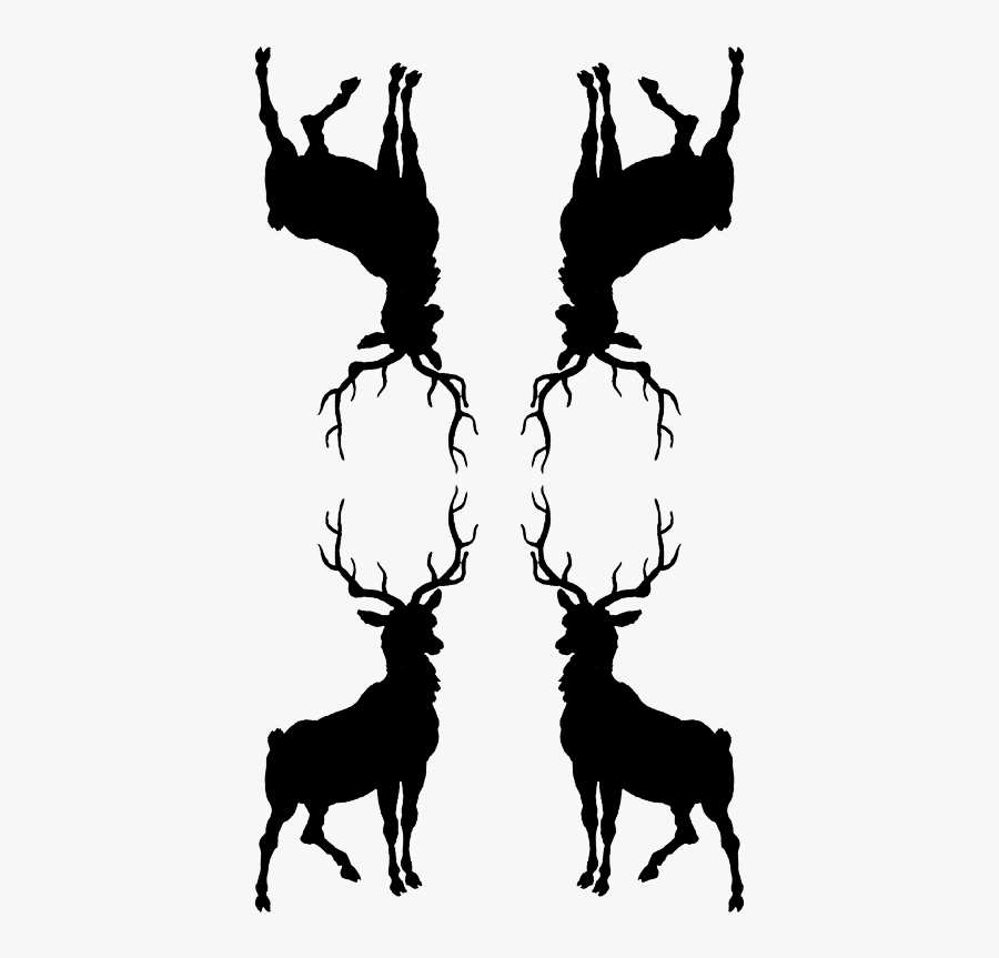 Clip Art Black And White Stag - Silhouette, Transparent Clipart