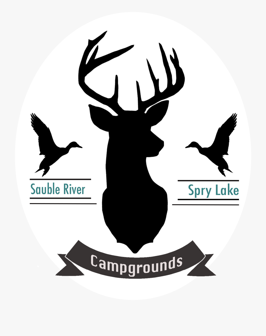 Deer Antler Silhouette Moose - Buck Head Black And White, Transparent Clipart
