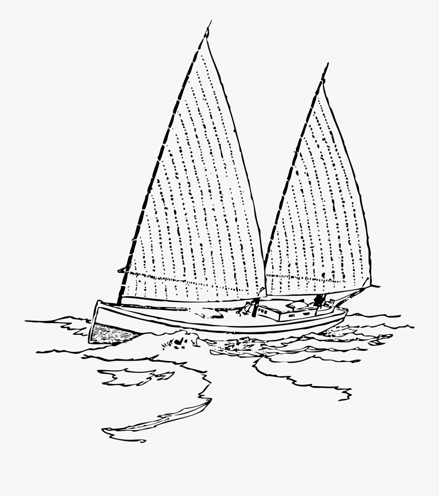 Drawing Sailboats Boat Line Transparent Png Clipart - Drawing Of Sailing Boats, Transparent Clipart