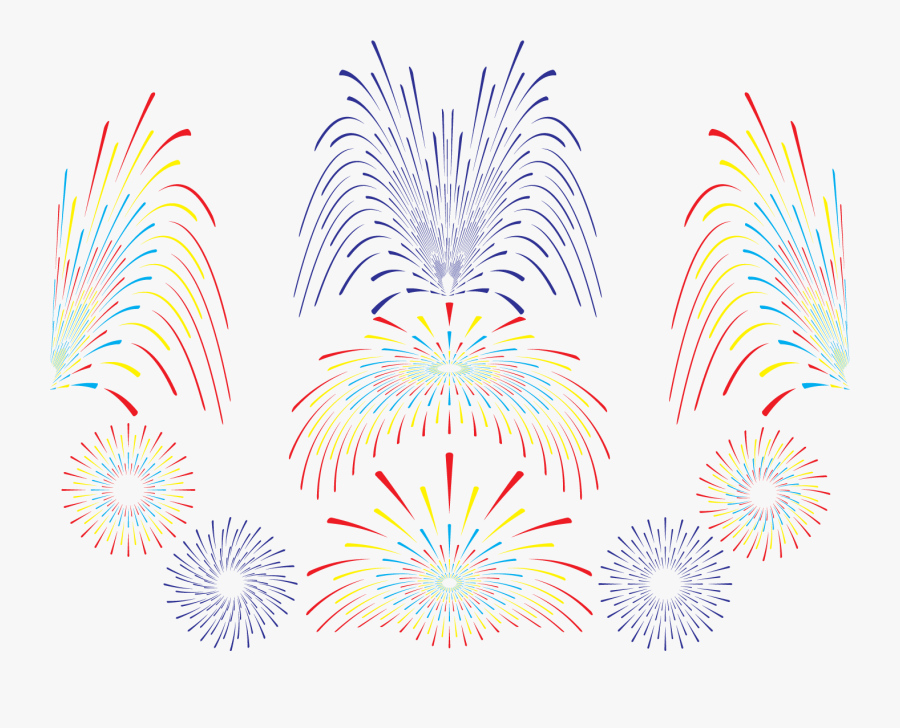 Fireworks Vector Set - Fogo De Artificio Transparente Png, Transparent Clipart