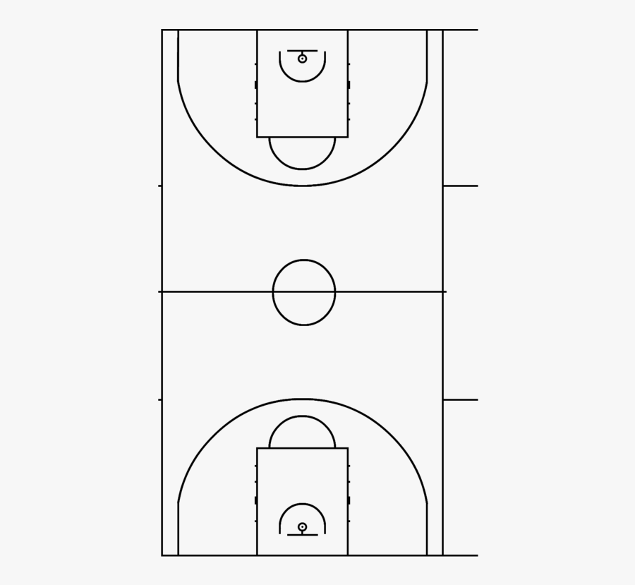 Clip Art File As Of Wikimedia - Fiba Basketball Half Court, Transparent Clipart