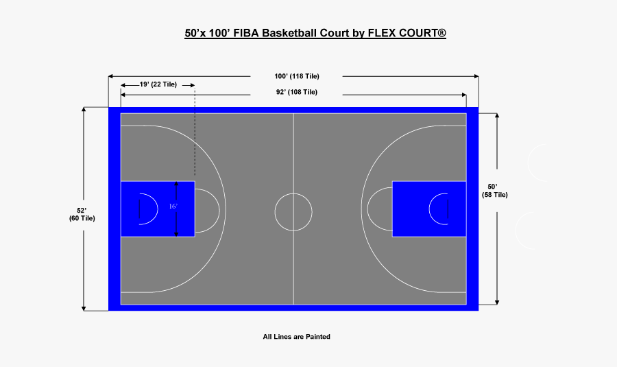 Clip Art Basketball Court Design Template - Indoor Basketball Court Layout, Transparent Clipart