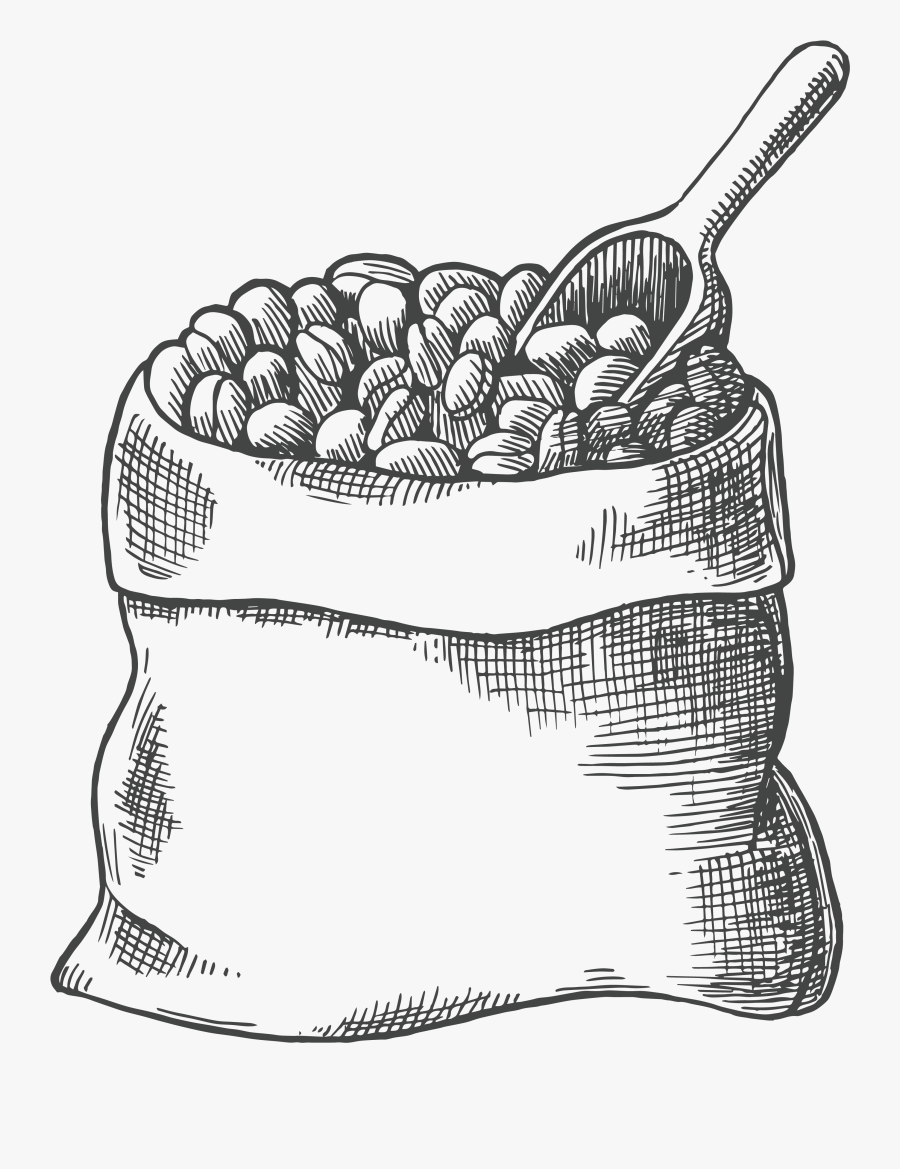 Clip Art Drawing Latte Cafe Transprent - Coffee Bean Drawing Png, Transparent Clipart