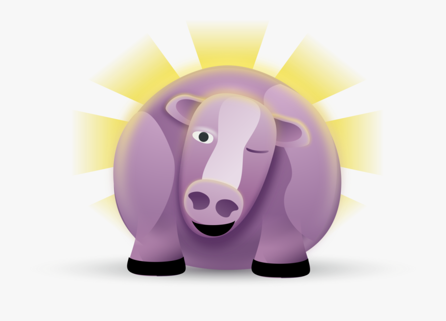 Fat Purple Cow, Transparent Clipart