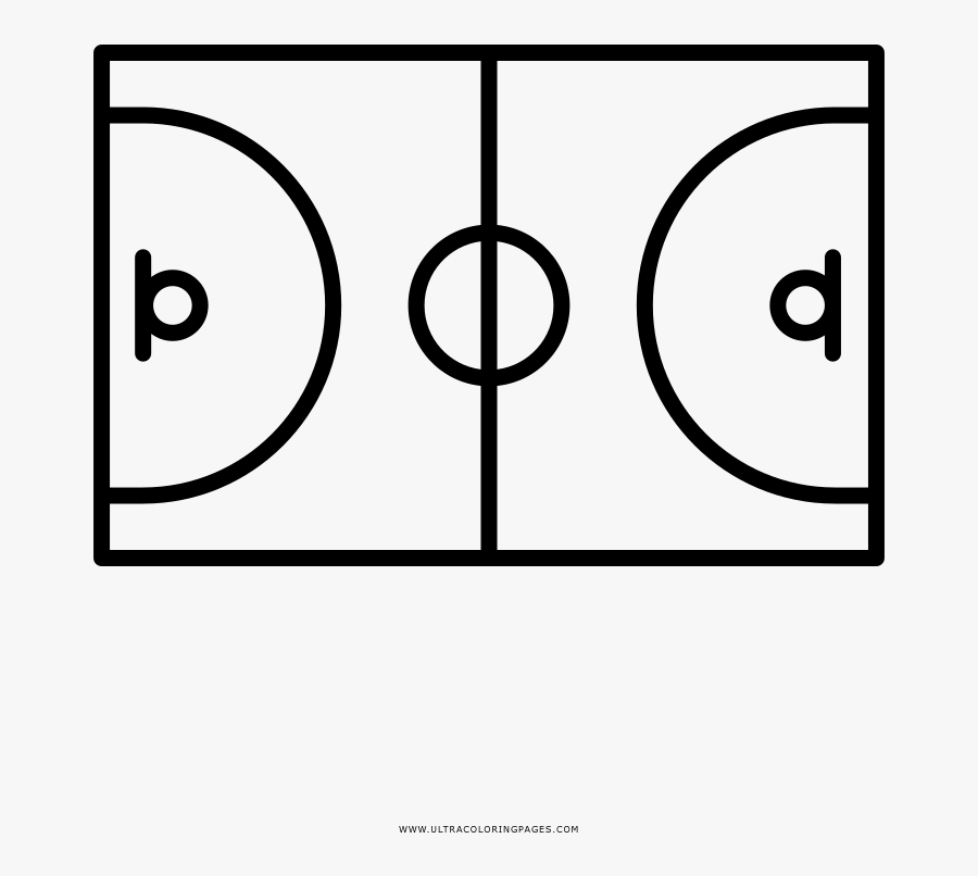Basketball Court Coloring Page - Basketball Court Icon, Transparent Clipart