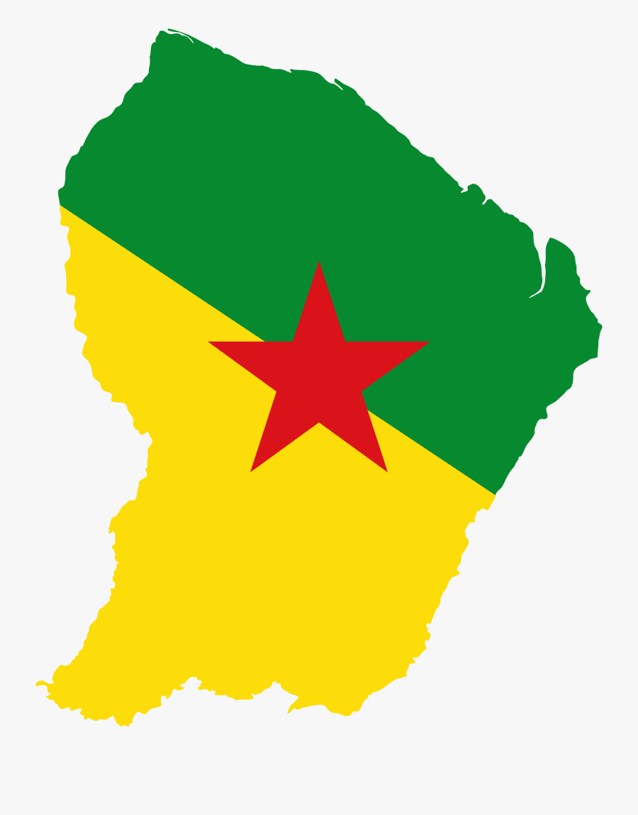 Map Clipart Map French - French Guiana Flag In Country, Transparent Clipart
