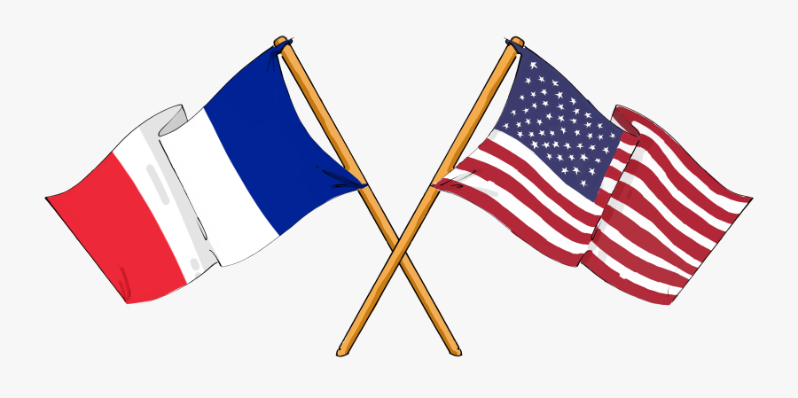 United Of French France States Flag Americans Clipart - France And America, Transparent Clipart