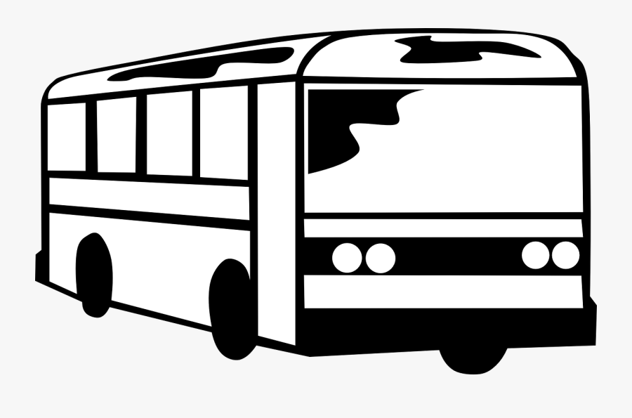 Travel, Bus Coach Black White Transportation Trip - Bus Black And White, Transparent Clipart