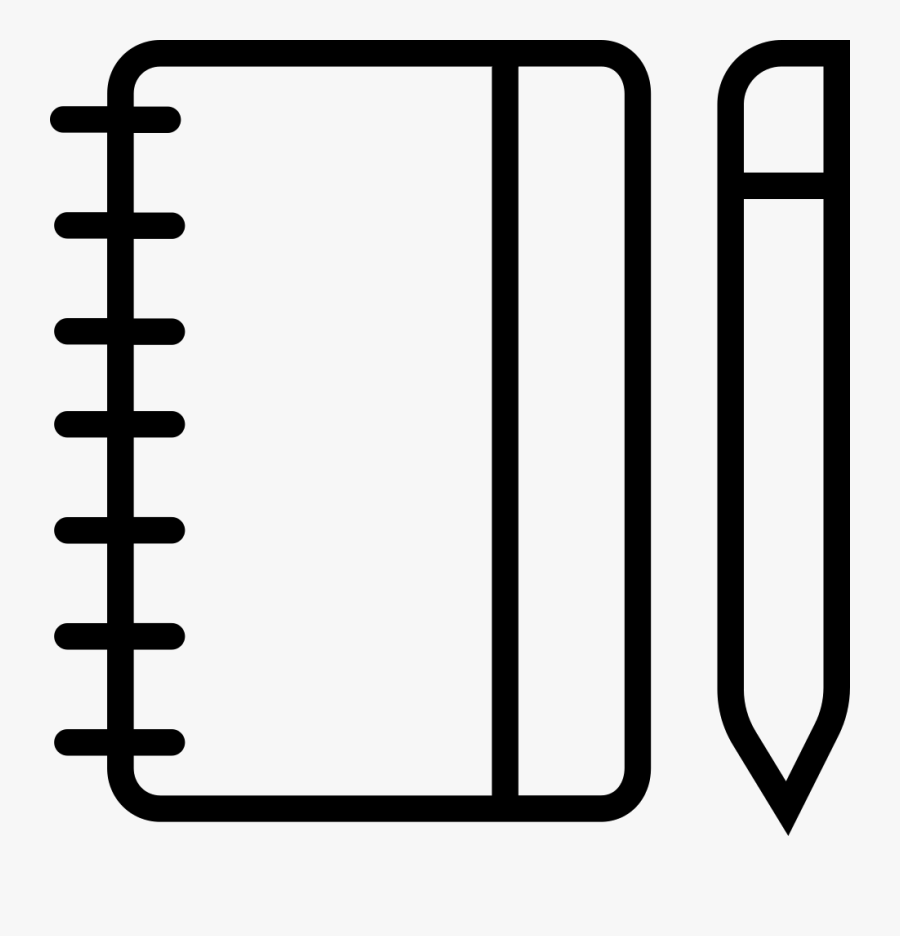 Notebook Svg Png Icon - Clipart Free Black And White Notebook Png, Transparent Clipart