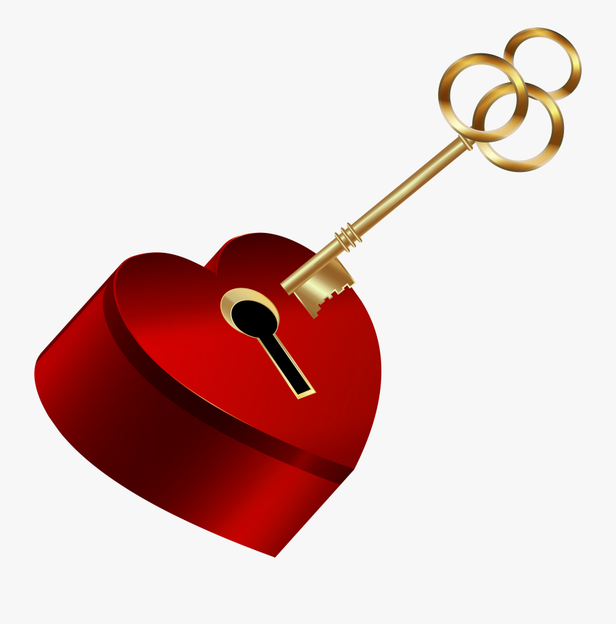 Heart With Key Clipart, Transparent Clipart