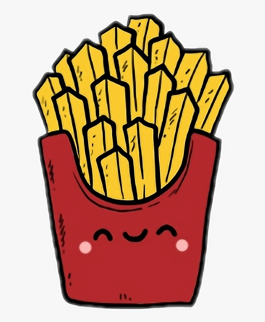 #kawaii #fries #french Fries Clipart , Png Download - Dibujos De Papas Fritas, Transparent Clipart