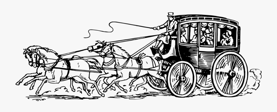 Stagecoach - Coach Pulled By Horses, Transparent Clipart