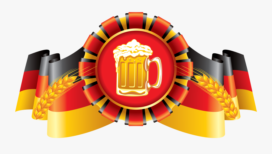 German Flag With Beer, Transparent Clipart