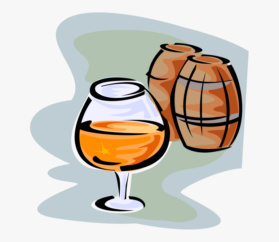 Vector Illustration Of Snifter Of Cognac French Brandy - Cognac Clipart, Transparent Clipart