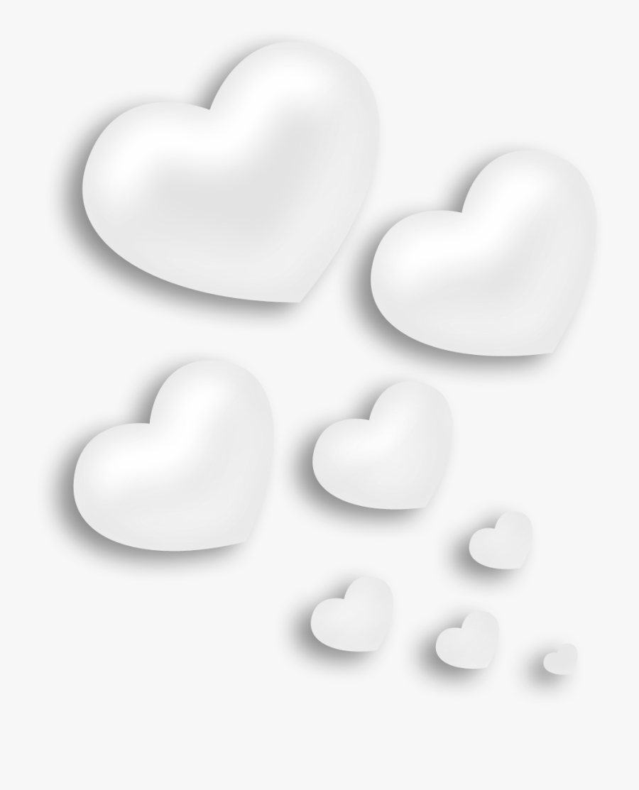 Transparent Hearts Decorative Element - Transparent Background White Heart Png, Transparent Clipart