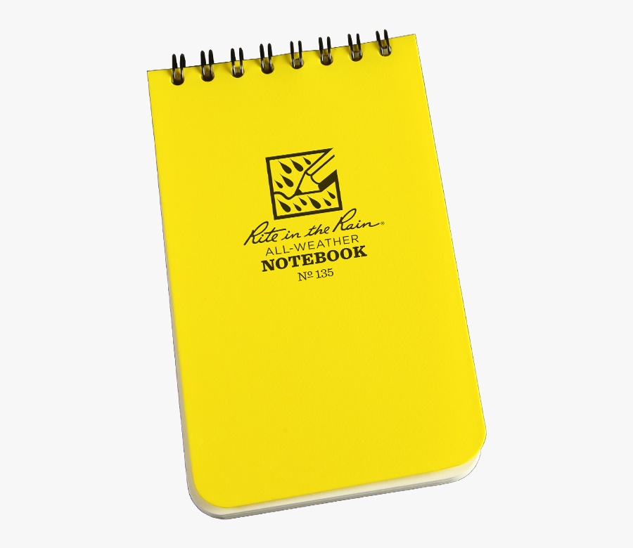 Transparent Yellow Notepad Clipart - Rite In The Rain Notebook Yellow, Transparent Clipart