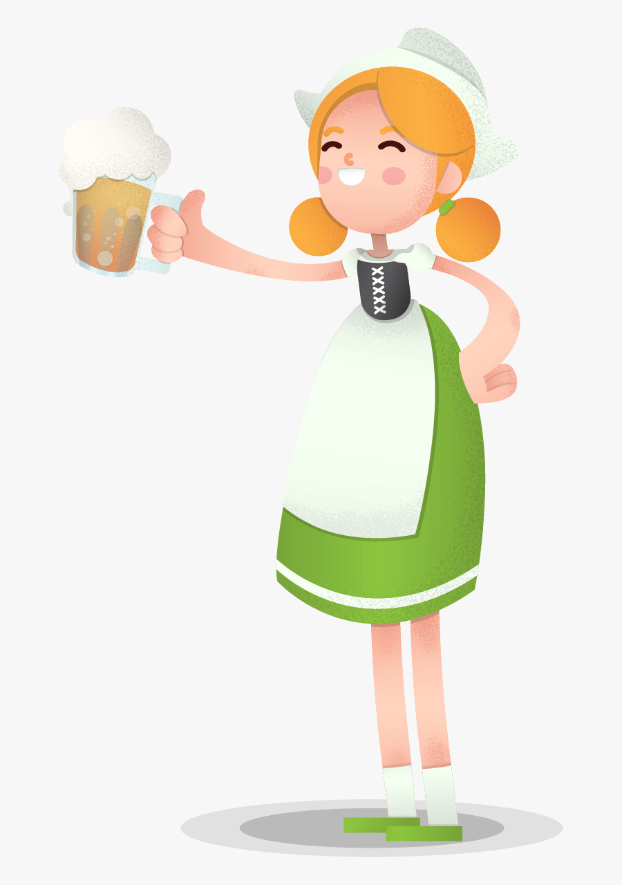#oktoberfest #girl #vector #character - German Girl Cartoon Characters, Transparent Clipart