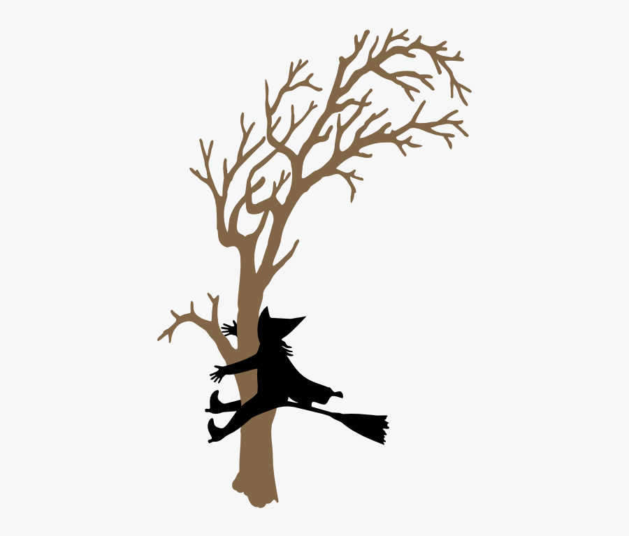 Creepy Tree Silhouette, Transparent Clipart