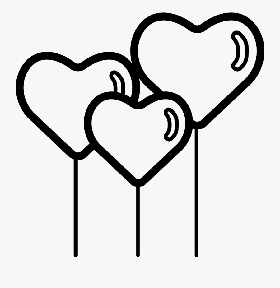 Transparent Hearth Png - Balloon Black And White Png Love, Transparent Clipart