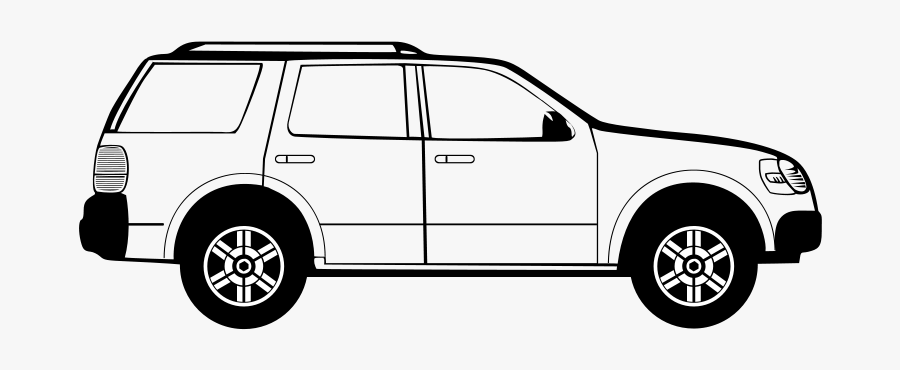 Suburban Assault Vehicle - Car Clipart Black And White, Transparent Clipart