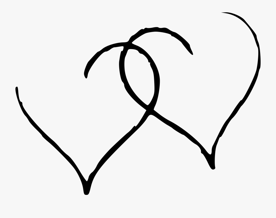 Clipart - Two Hearts - Hearts Black And White Clipart Png, Transparent Clipart