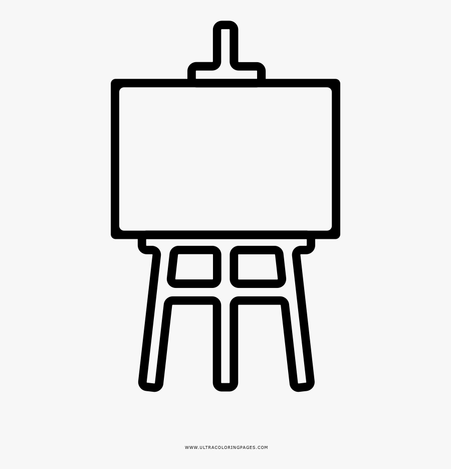 Easel Clipart Black And White - Coloring Page Of An Easel, Transparent Clipart