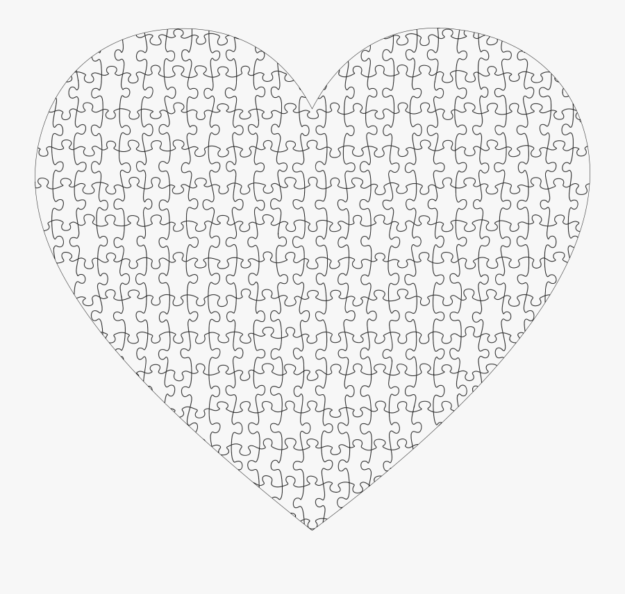 Transparent Chevron Heart Clipart - Love Puzzle Heart Black And White, Transparent Clipart